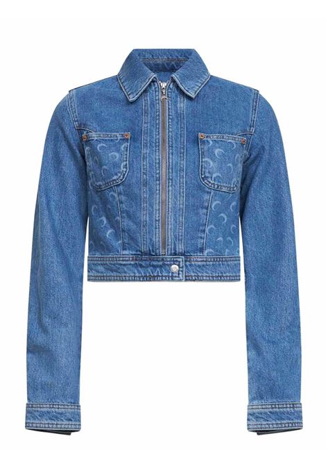 giacca trucker con zip donna blu MARINE SERRE | WJA076ACDEN0002BL05